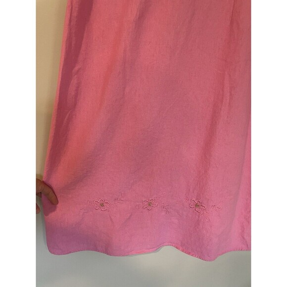 Vintage 2 Piece Linen Dress Set Sz L Dress With Short Sleeve Jacket Embroidered - Picture 5 of 16